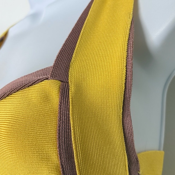 Herve Leger Bandage Dress Sweetheart Neckline Contrast Trim Womens Small - Picture 4 of 16